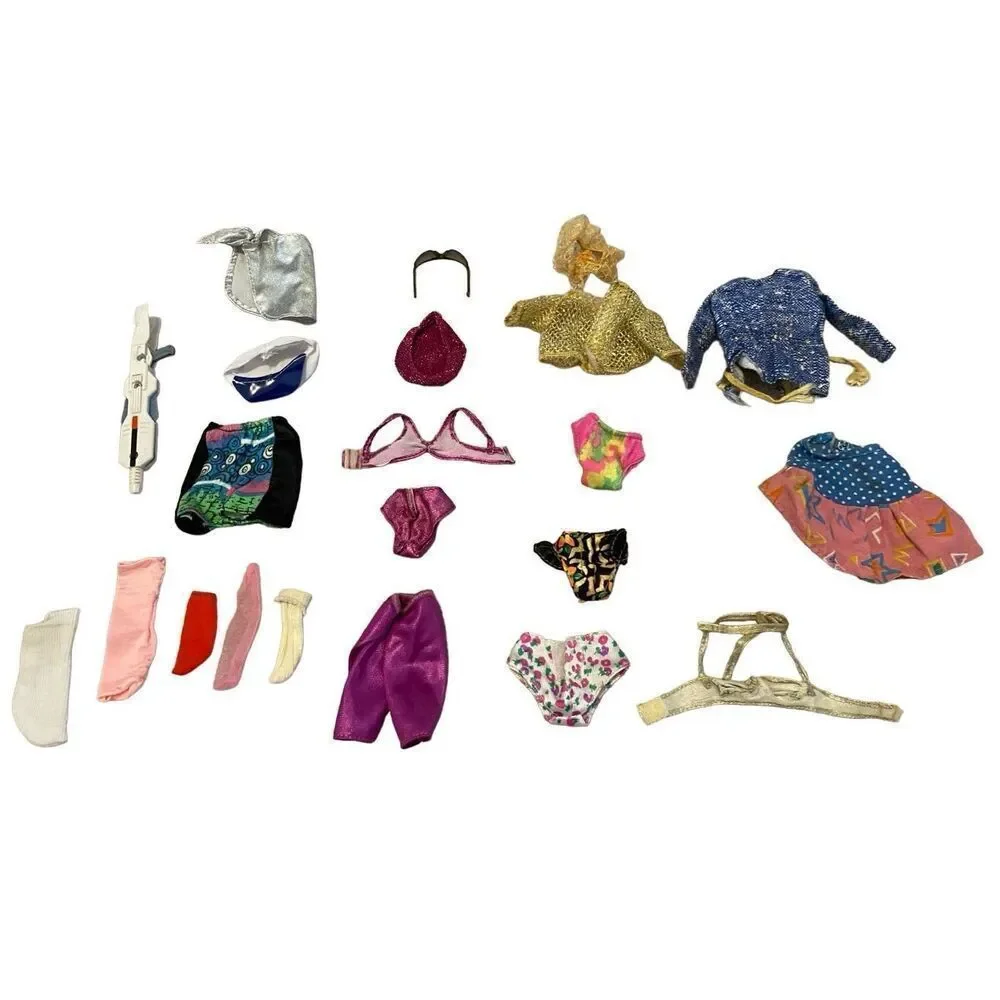 Lot Of 22 Barbie Clothing Swimsuit Hats Skirt Mattel 1990s